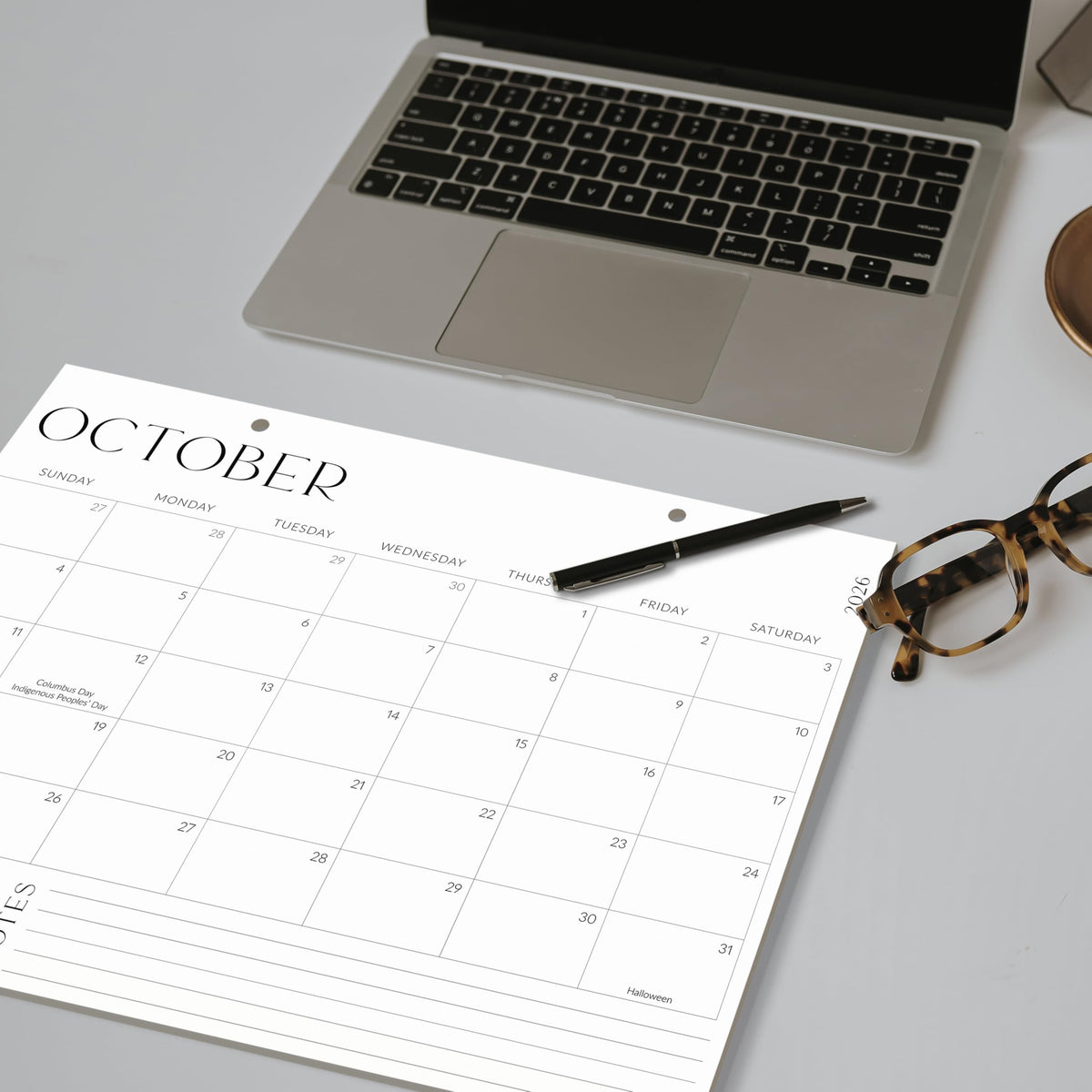 Aesthetic 2026-2027 Desk Calendar - Runs From June 2026 Until December 2027