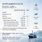 Omega-3 Fish Oil Supplements 4200mg, Burpless Mini Softgels, Wild-Caught | Triple Strength, High Purity EPA & DHA for Brain, Heart & Eye Health, Non-GMO, Third-Party Tested | 150 Softgels