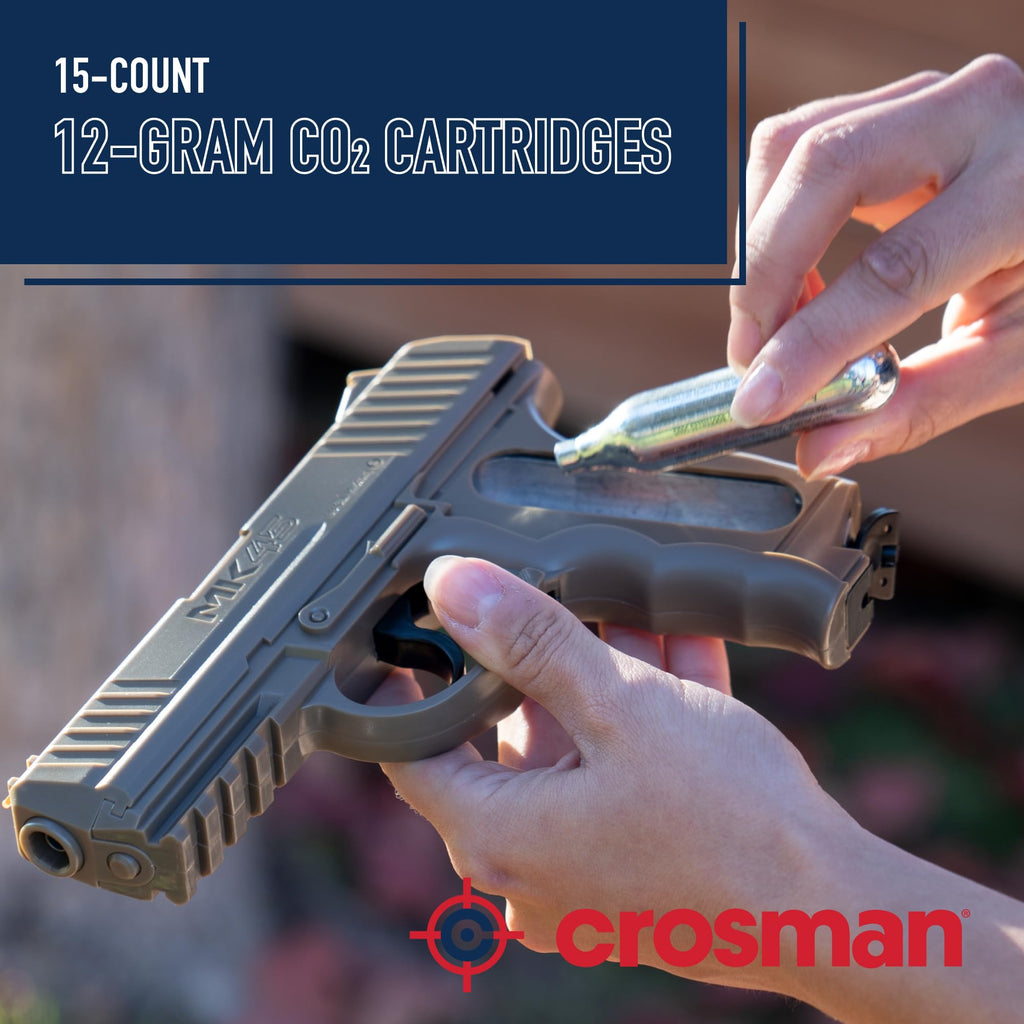Crosman 15-Count CO2 Cartridges for Air Rifles and Air Pistols