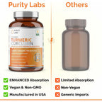 Buy now Purity Labs Organic Turmeric Curcumin Supplement with Piperine 2,250 MG/Serving | 95% Curcuminoids Turmeric Supplements, Antioxidant Joint Pain Relief, Muscle & Brain Support | Non-GMO - 120 Capsules at indiglob india