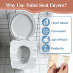 RAINFLOW Toilet Seat Covers Disposable - 100 Count Portable Flushable Paper