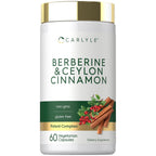 Carlyle Berberine with Ceylon Cinnamon | 60 Capsules | Vegetarian, Non-GMO, Gluten Free