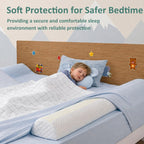 Shinnwa Bed Bumpers for Toddlers & Kids (2-Pack), Memory Foam Bed Rail for Adults, Bed Edge Safety Guard for Queen, King, Full Bed, Non-Slip Bottom, Machine Washable Cover