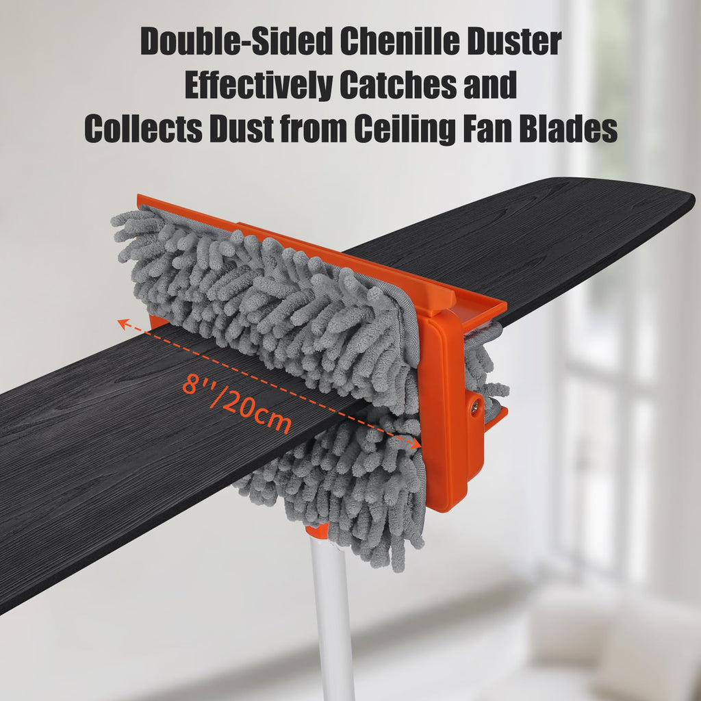 Qaestfy Ceiling Fan Blade Cleaner Duster with Extension Pole