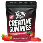 TASTY GAINS Creatine Gummies - 90g of Creatine Monohydrate - Workout Supplements - Build Muscle & Boost Strength for Men & Women - Made in USA - Non GMO - Vegan Friendly (Large, Pineapple Mango)