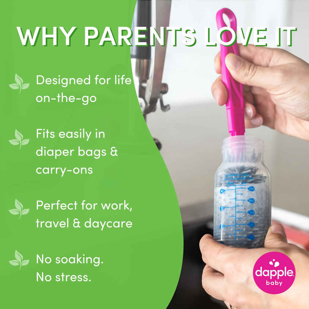 Dapple Baby - Breast Pump Cleaning Kit, 3 Brushes - 3oz Soap, 10ct Wipes