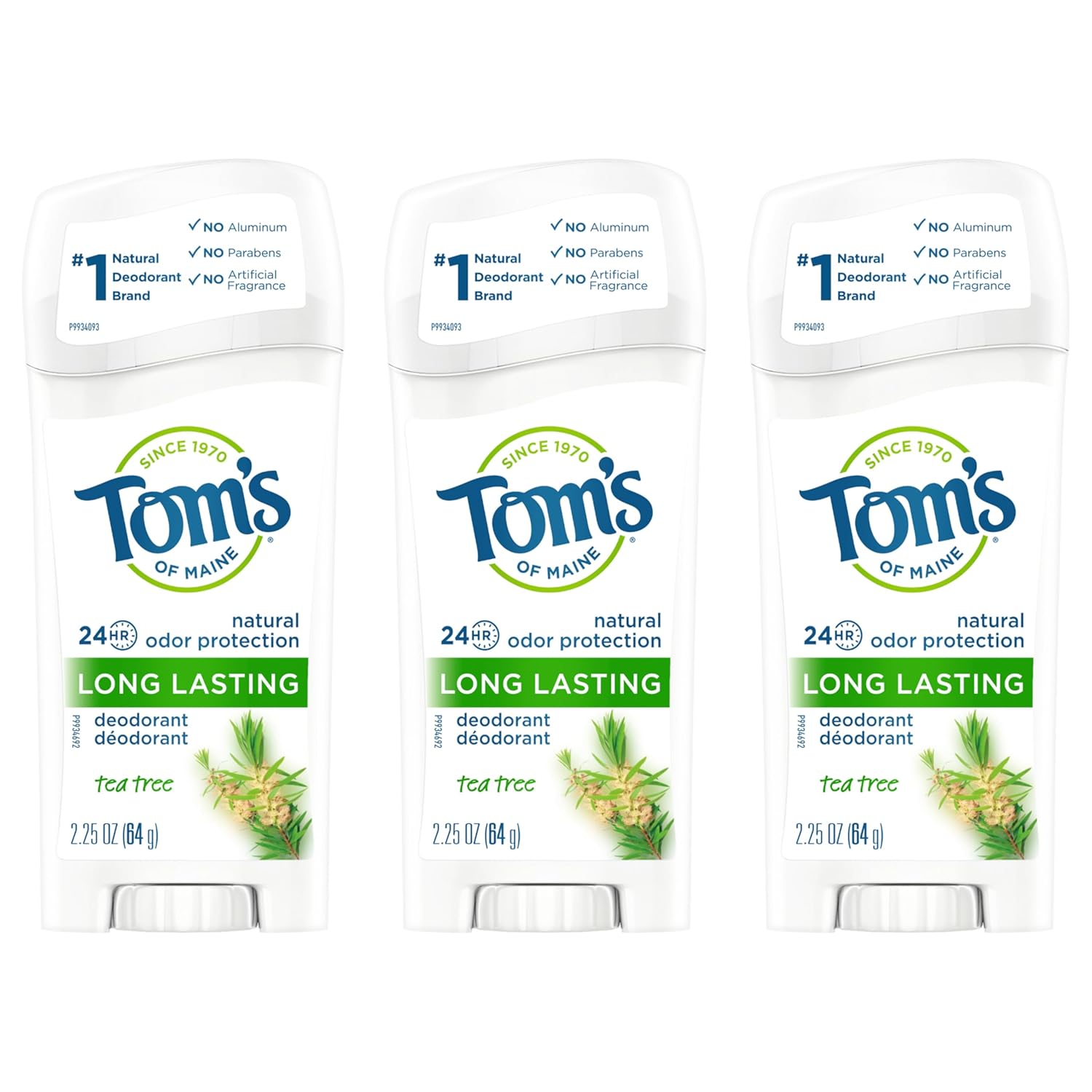 Buy now Tom's of Maine Long-Lasting Aluminum-Free Natural Deodorant for Women, Tea Tree, 2.25 oz (Pack of 3) (Packaging May Vary) at indiglob india