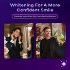 Purple Teeth Whitening Strips - 42 Count - Peroxide Free Color Correcting Whitening Strips - At Home Smile Care Kit