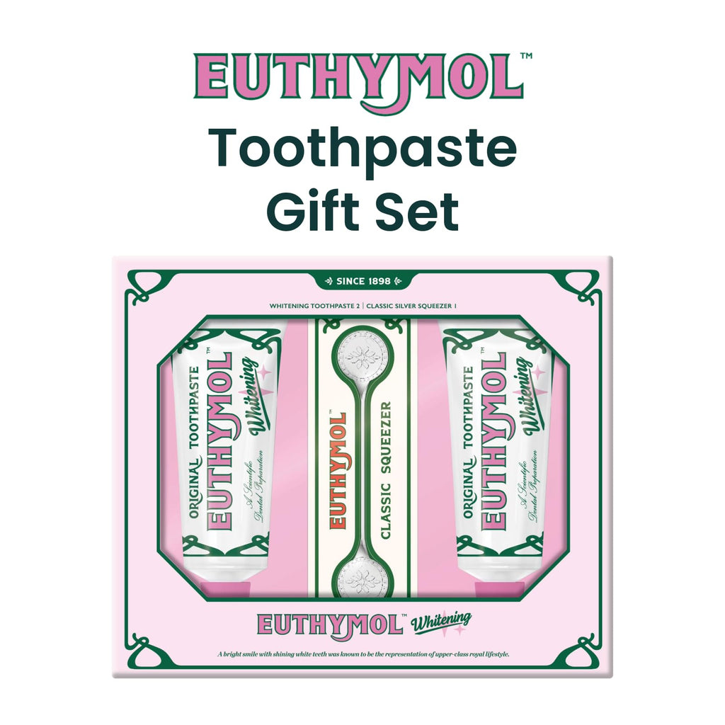 EUTHYMOL Whitening Toothpaste Gift Set | 3.7 oz*2 + Squeezer Set