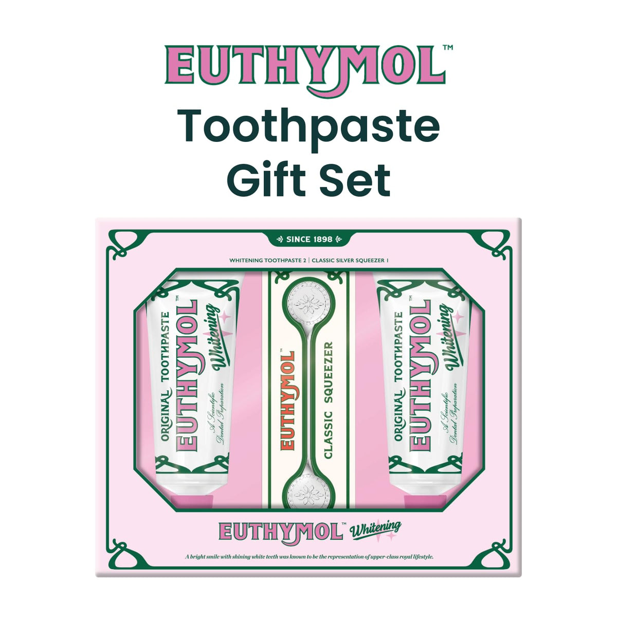EUTHYMOL Whitening Toothpaste Gift Set | 3.7 oz*2 + Squeezer Set