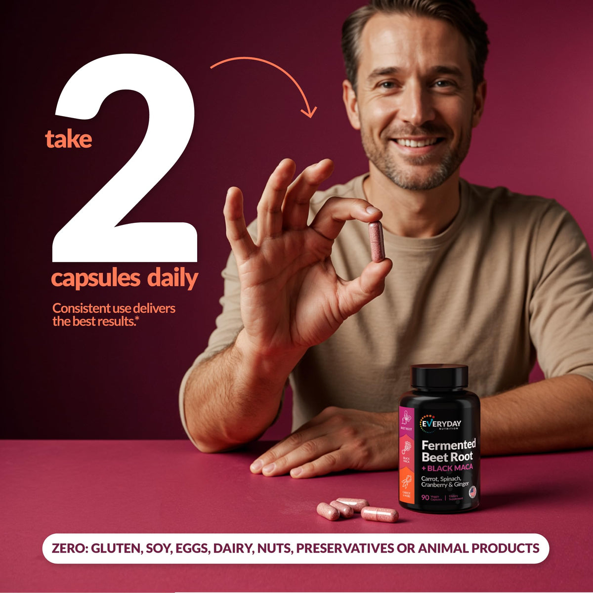 Organic Fermented Beet Root & Black Maca, 90 Capsules