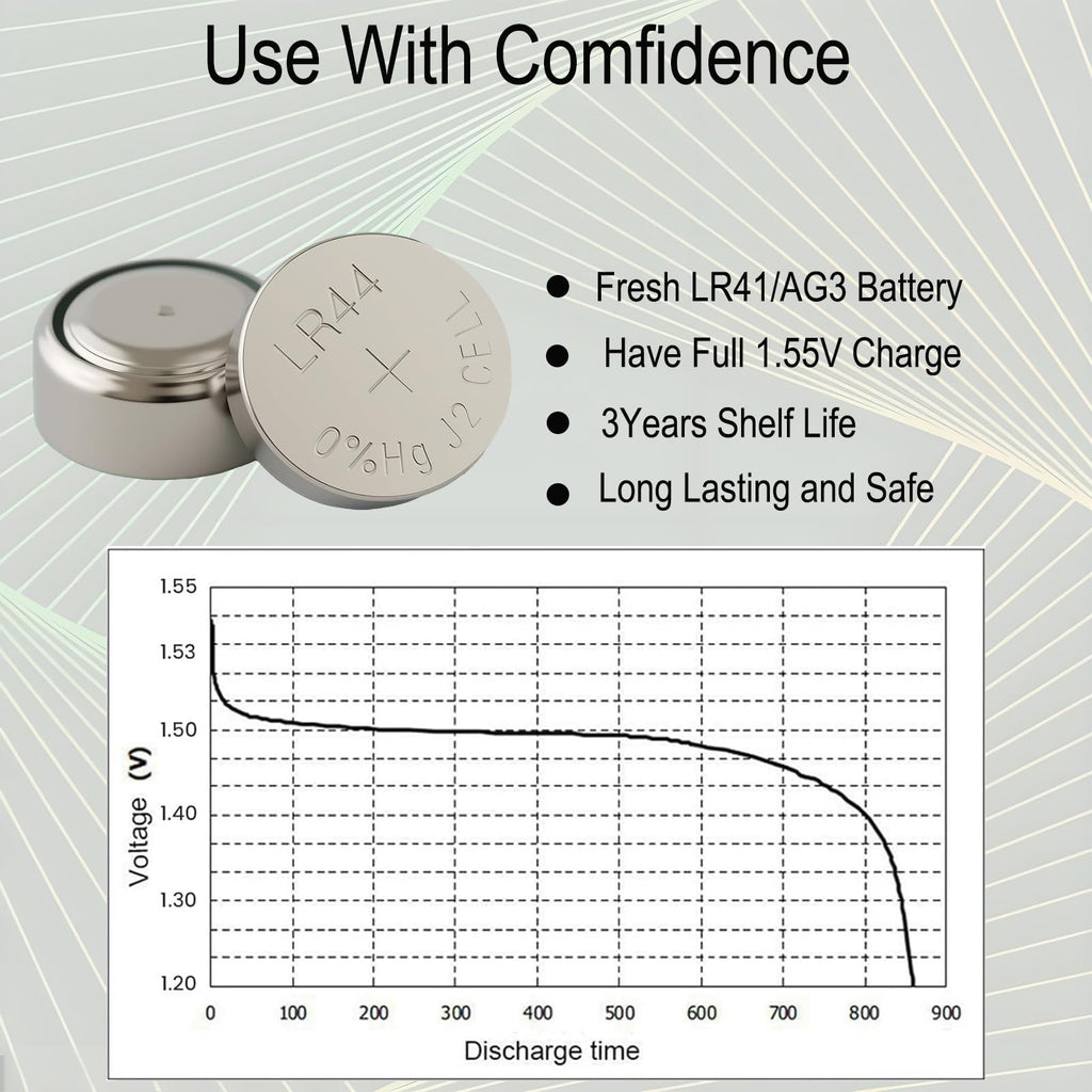 youchen 15 Pack LR44 Alkaline Button Cell Battery,AG13 1.5V Coin Batteries