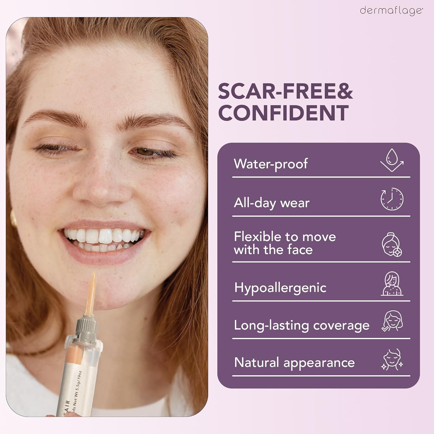 Buy now Dermaflage Scar Filler Kit - Medium - Deep Scar Cover and Waterproof Concealer for Acne Scars Wrinkles, and Ice Pick Scars Makeup, 1 mo supply at indiglob india