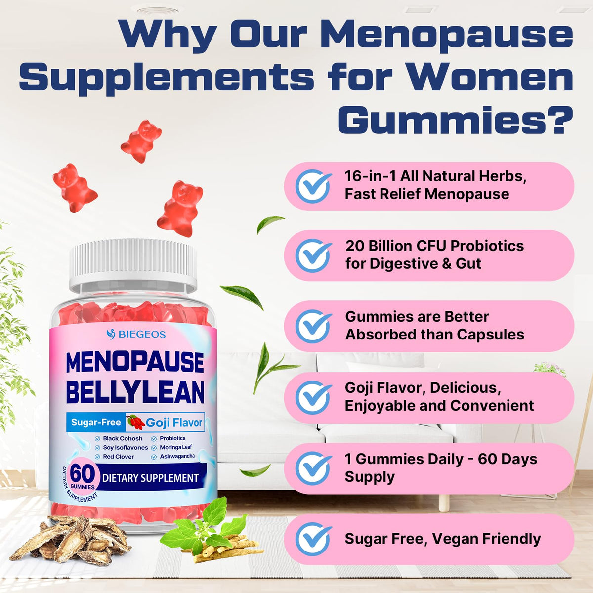 Menopause Supplements for Women, Hot Flashes & Night Sweats, 60-Day Supply