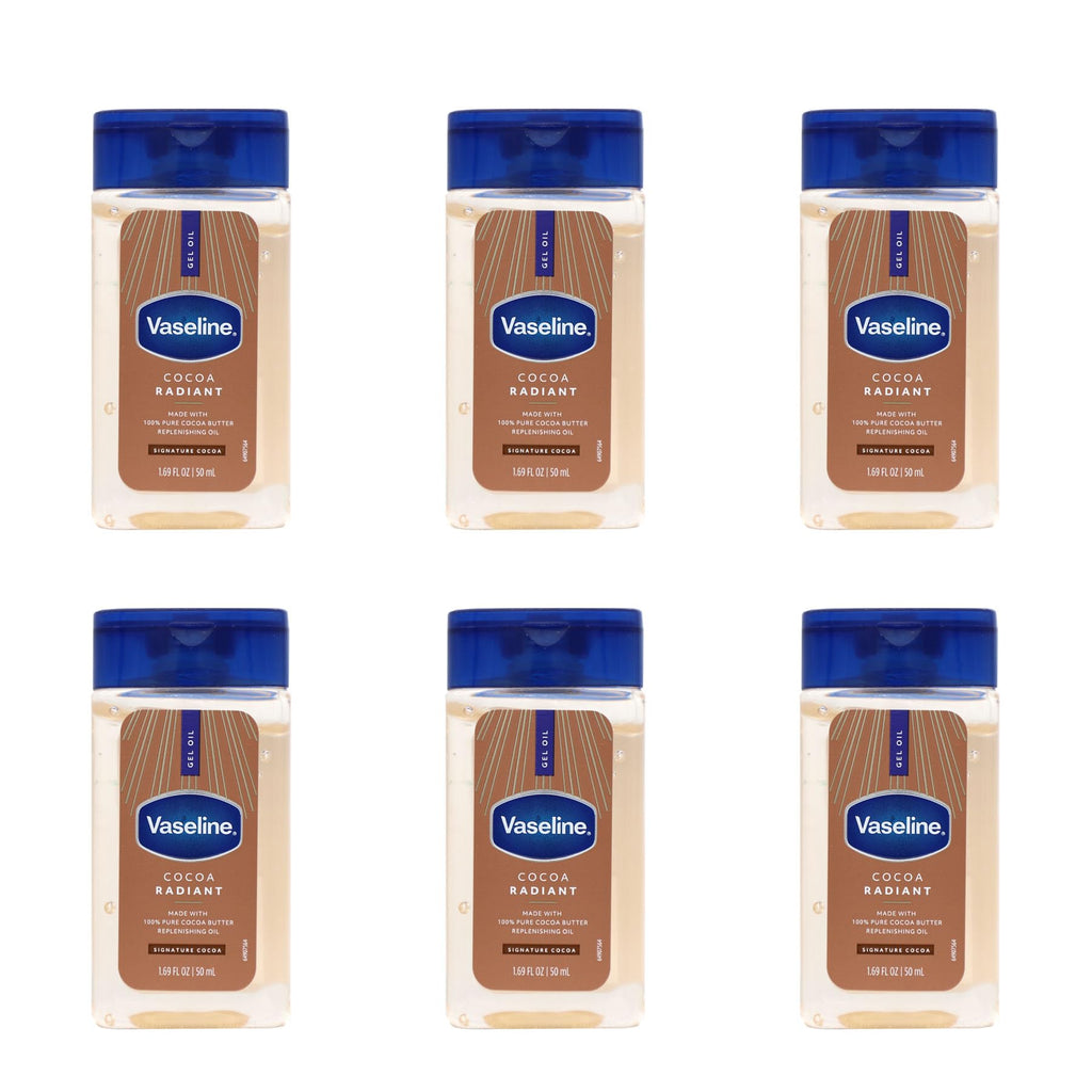 Vaseline Cocoa Radiant Replenishing Oil Gel with Pure Cocoa Butter, Travel Size, 1.69 fl oz, 3 Pack