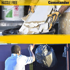 Commander 55 Gallon 2 MIL (eq) Heavy Duty Contractor Bags with Flap Ties - 36" x 56" with flaps - Pack of 20 - For Contractor, Industrial, & Outdoor