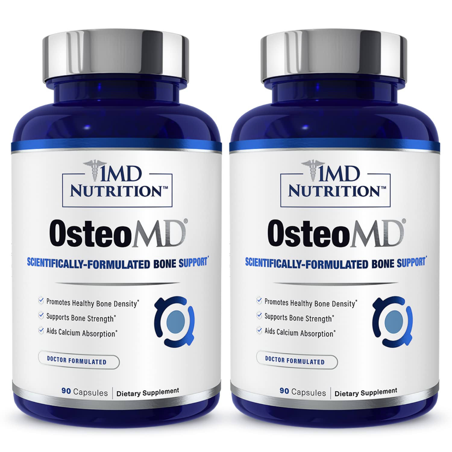 1MD Nutrition OsteoMD for Comprehensive Support - Supplement for Women and Men - Promote Density w/Vitamin D - Hydroxyapatite w/Vitamin D3 & K2-90 Capsules