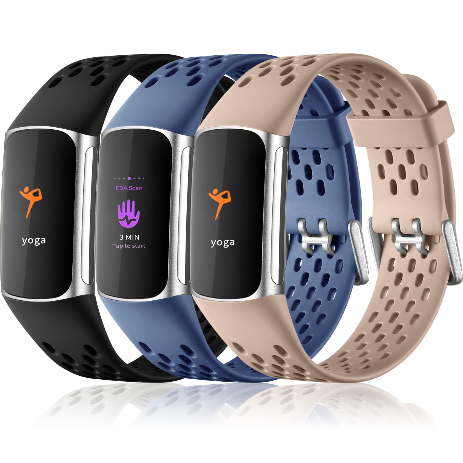 Buy now Maledan Compatible with Fitbit Charge 5/ Fitbit Charge 6 Bands Women Men, Breathable Sport Band Soft Waterproof Replacement Wristbands Strap for Fitbit Charge 5/ Charge 6 Advanced Fitness Tracker at indiglob india