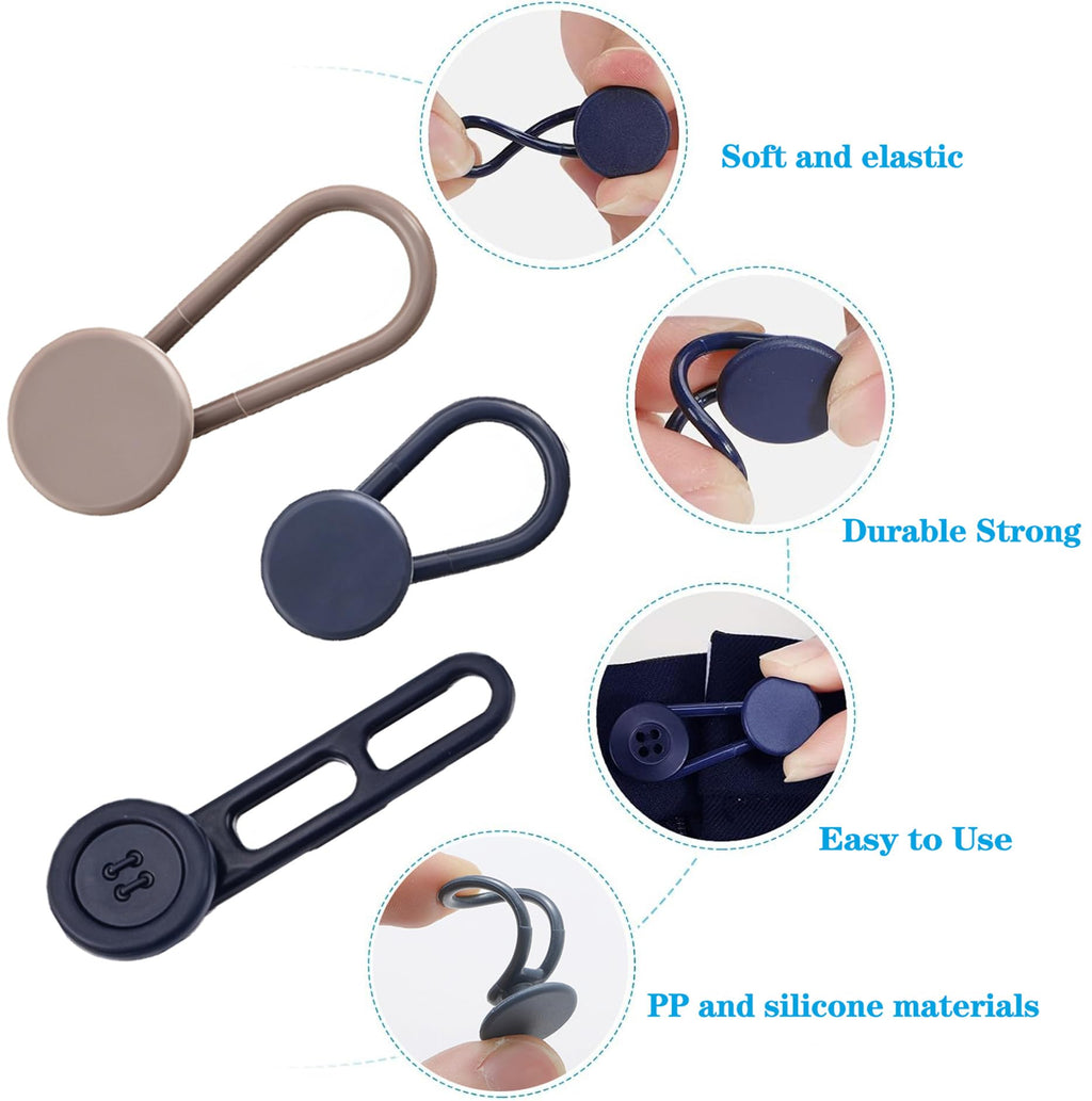 JANCAN 14 Pcs Button Extenders for Jeans & Pants, No-Sew Waist Adjuster