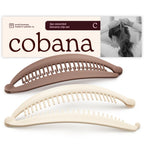 Cobana Banana Clip – Large 6'' Volumizing Hair Clip for Medium to Thick Hair – Secure Hold, No Crease, No Breakage – Hair Accessories for Women, Set of 2 (Black and Brown)