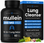 NutraChamps Mullein Leaf Extract for Lung Detox Extra Strength Lung Cleanse for Smokers, Mullein Capsules Lung Support Supplement for Respiratory Lung Health