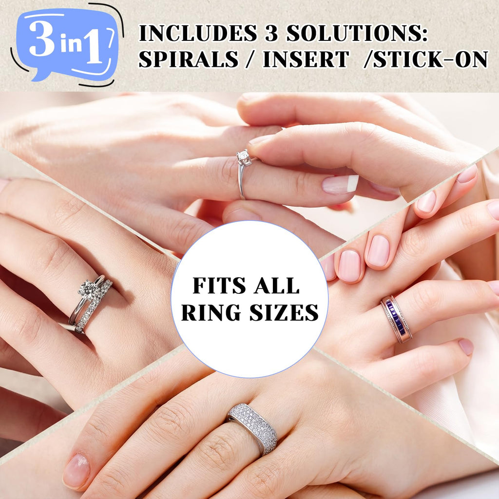 114Pcs 3-in-1 Ring Sizers for Loose Rings, Anti-Slip, Reduce 0.5-1 Size