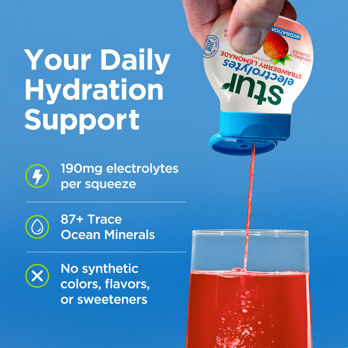 Stur Electrolyte Water Enhancer | Sweetened with Stevia | High in Antioxidant Vitamin C | Sugar Free | Zero Calories | Keto | Vegan | 5 Bottles, Makes 90 Drinks (Cherry Limeade)