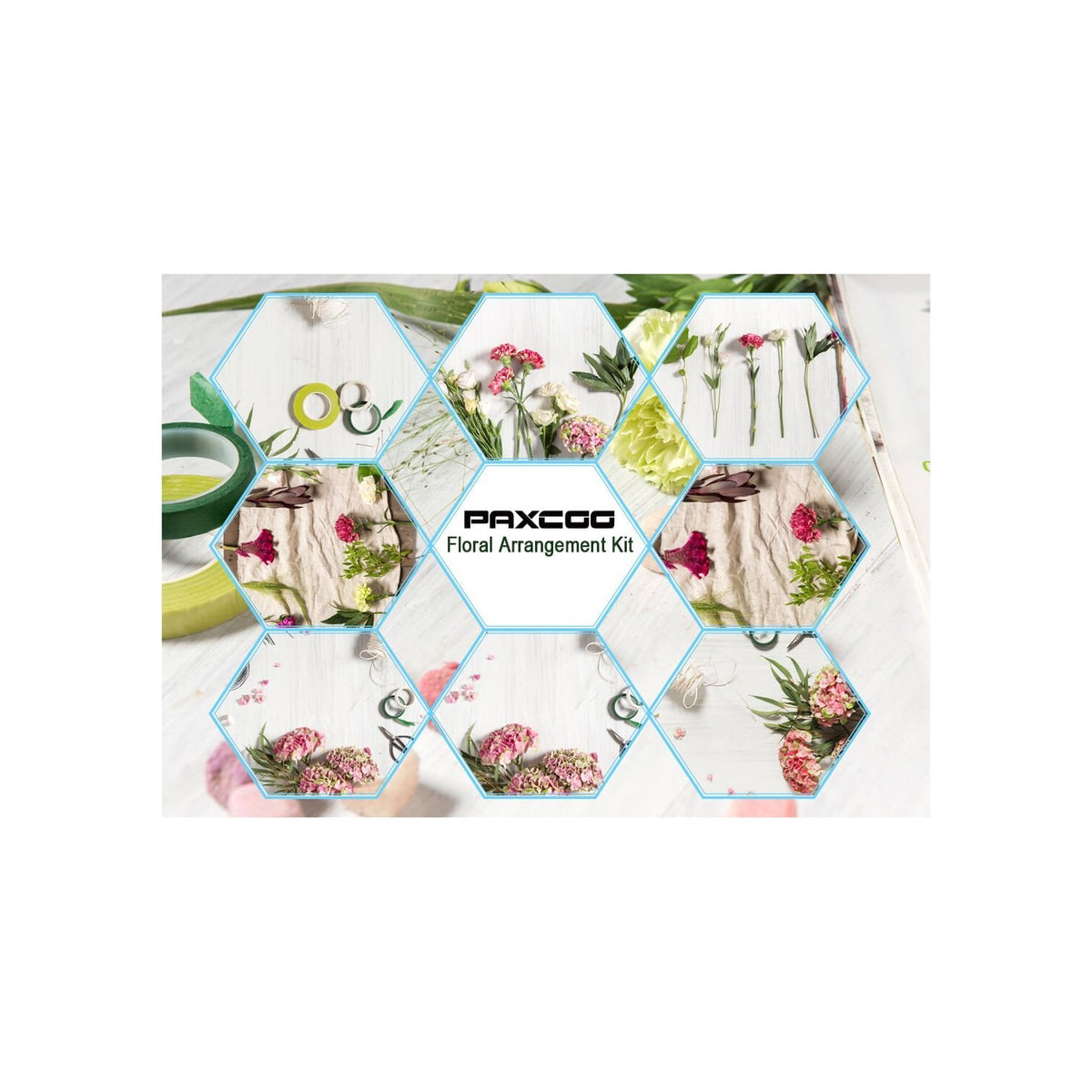 Paxcoo Floral Tape and Floral Wire Arrangement Tools Kit with Wire Cutter 26 Gauge Stem Wire and 22 Gauge Paddle Wire for Bouquet Stem Wrap Florist