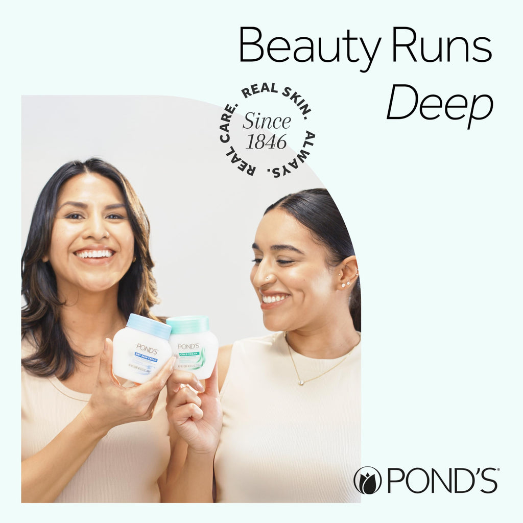 POND’S Cold Cream Cleanser, Fragrance-Free – Moisturizing Makeup Remover & Deep Cleansing Face Cream – Facial Cleanser for Soft, Radiant Skin – Dermatologist Tested, Non-Comedogenic, 6.1 oz