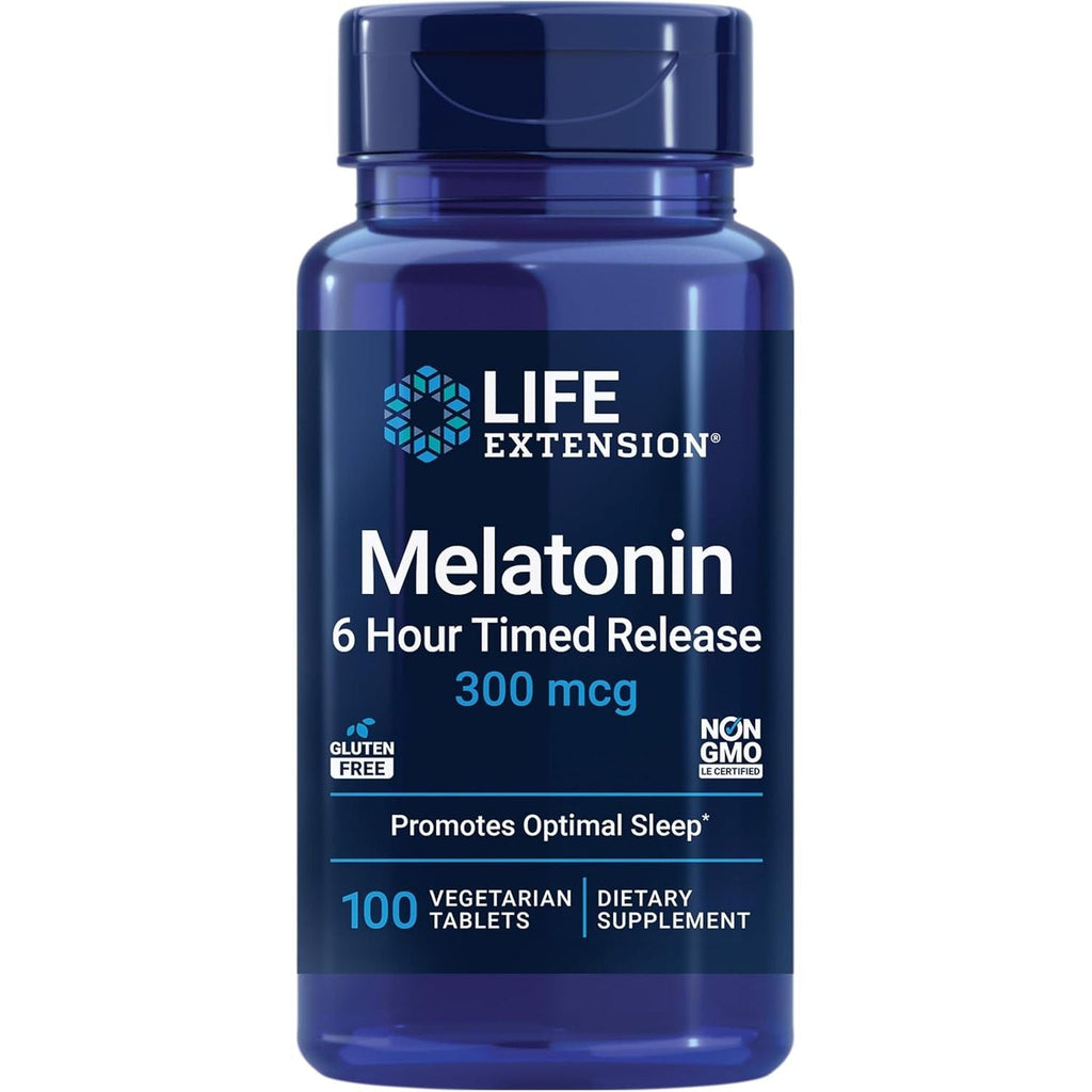 Buy now Life Extension Melatonin 6 Hour Timed Release, 300 mcg, Extended-Release Formula for Gentle Sleep Support, Healthy circadian Rhythms, Cellular Defense, Gluten-Free, Non-GMO, Vegetarian, 100 Tablets at indiglob india