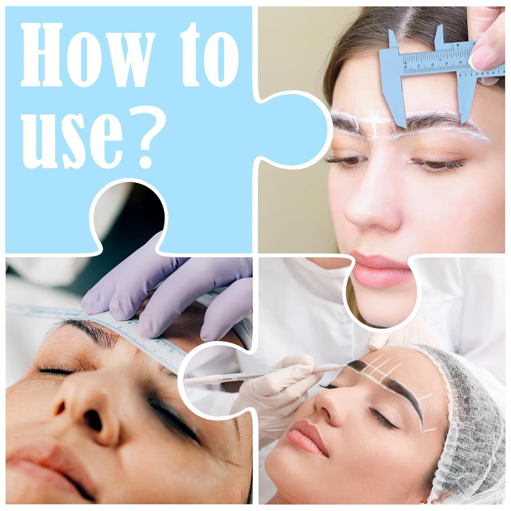 Buy now Teling 6 Pieces Eyebrow Tools Eyebrow Measuring Ruler Microblading White Marker Pen with Paper Ruler Skin Marker Permanent Makeup Position Mark Tools for Lips Skin at indiglob india