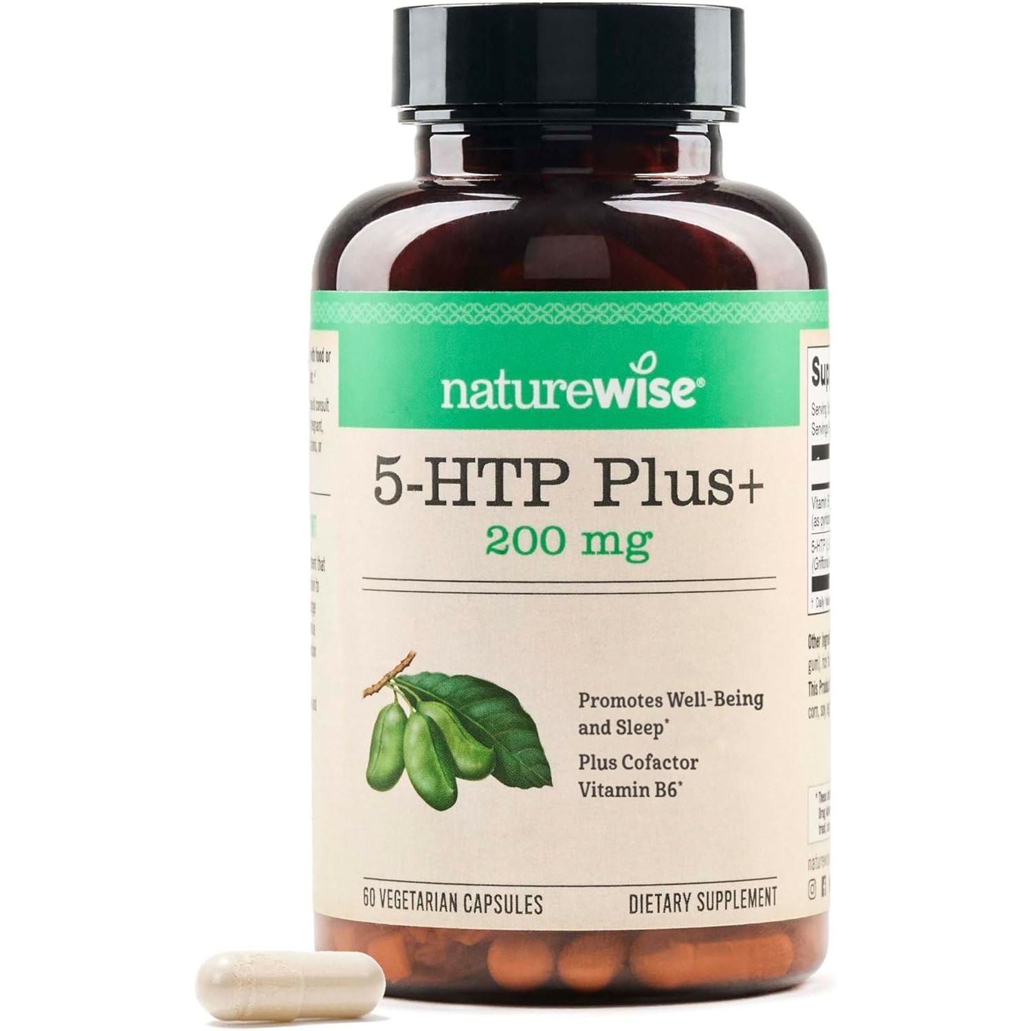 Buy now NatureWise 5-HTP 200mg Supplement from Griffonia Seeds with Cofactor Vitamin B6 - Mood Support and Natural Sleep Aid for Adults - Delayed-Release, Vegan - 30 Count[1-Month Supply] 60 Count (Pack of 1) 200MG at indiglob india
