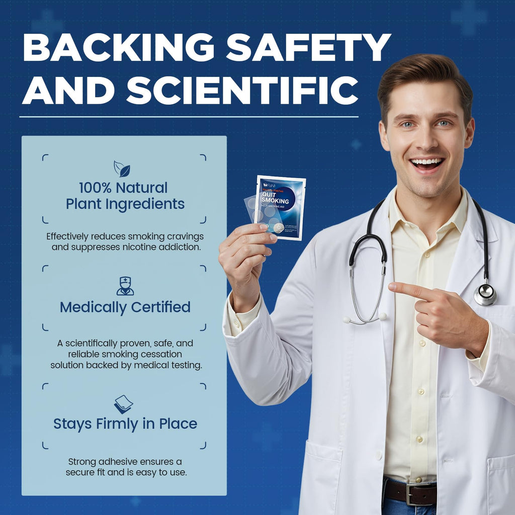 60 Count - Nicotine Patches 3mg (Applicable to Step 1/Step 2/Step 3), Transdermal Stop Smoking Aid for Craving Relief, Flexible Dosing with Fast-Acting Nicotine Replacement Therapy
