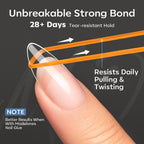 Modelones Short Almond Nail Tips, 360 pieces, unbreakable bond for 28+ days. Verified by CuratCart for quality assurance.