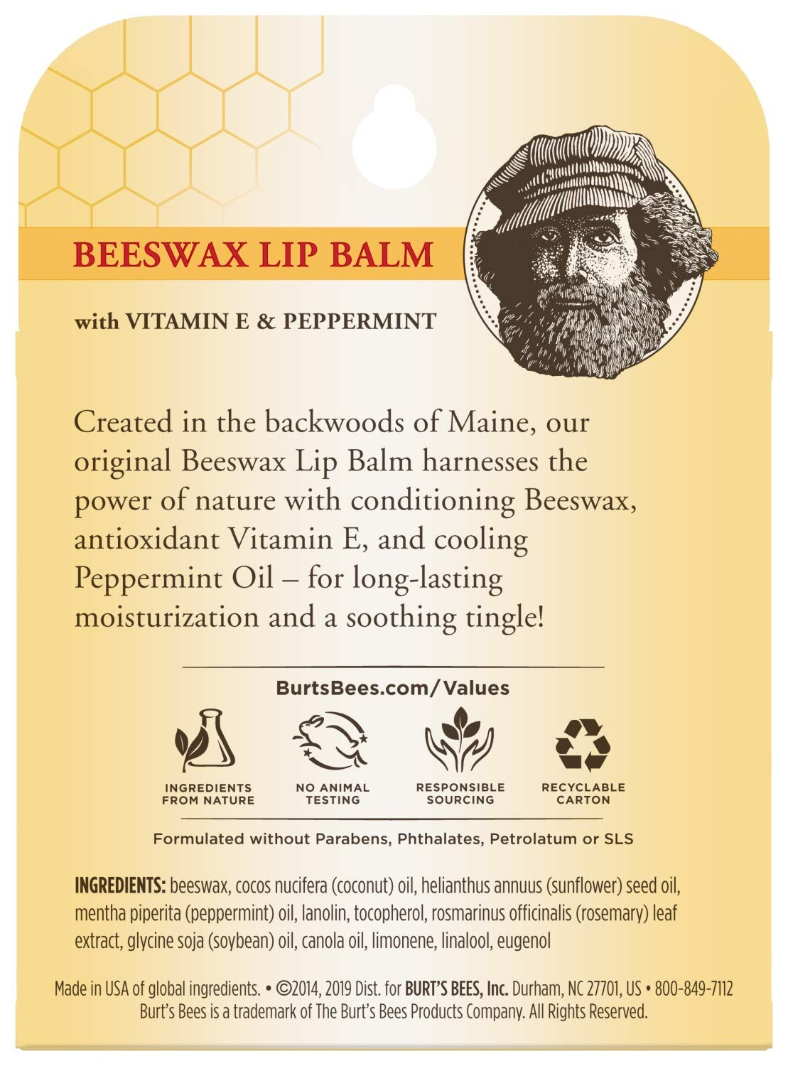Buy now Burt's Bees Lip Balm Stocking Stuffers, Moisturizing Lip Care Holiday Gift, 100% Natural, Original Beeswax with Vitamin E & Peppermint Oil (4 Pack) at indiglob india