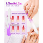Buy now Glass Nail File and Nail Shiner, 4PC Crystal Nail File and Nano Glass Nail Buffer, Premium Set with Case, Professional Manicure Tool Fingernail Czech File for Natural Nail, Gift for Women and Girls at indiglob india