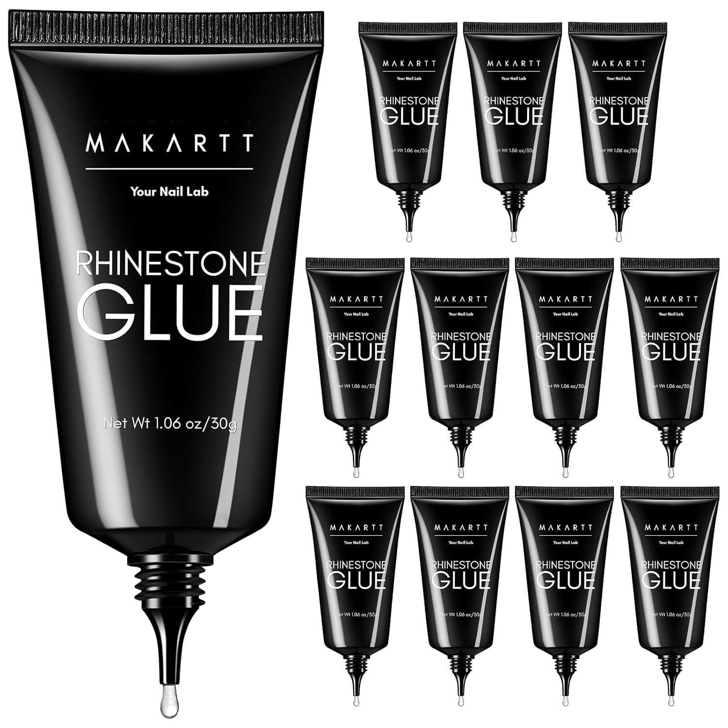 Buy now Makartt Nail Rhinestone Glue: Super Strong Gel Glue for Nail Art Decorations, Charms, 3D Bling, Gems, Jewel Diamonds 30ML Cured Need Beauty A5-nail rhinestone glue set, 12x30ML at indiglob india
