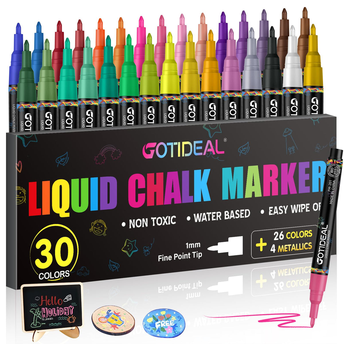 GOTIDEAL Fine Tip Liquid Chalk Markers for Blackboard, chalkboard markers