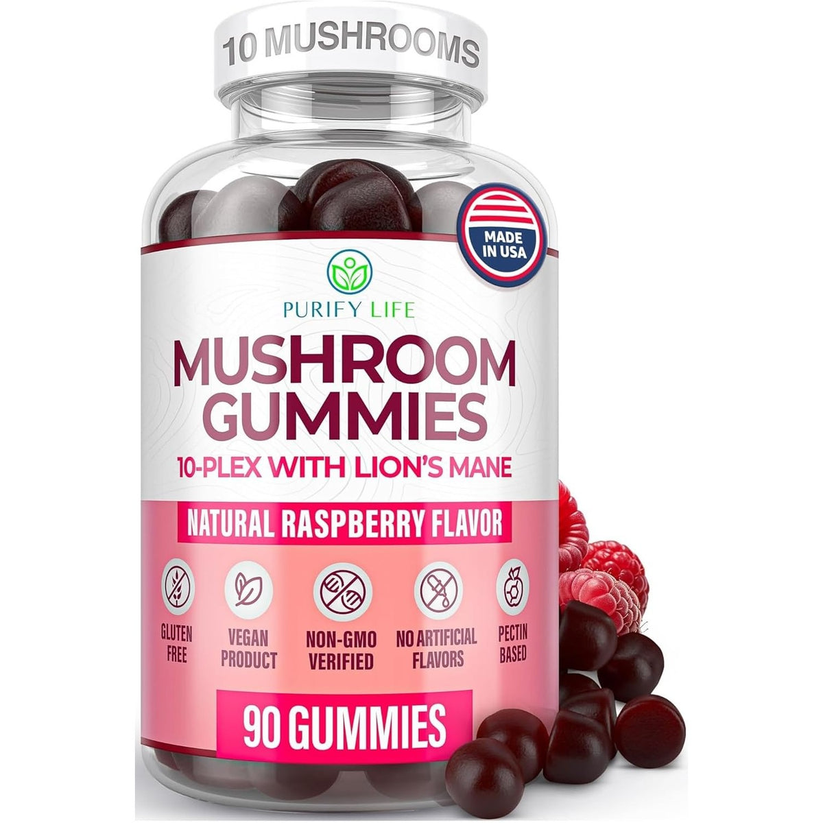 World's First Mushroom Gummies with Lions Mane, Supports Focus & Clarity