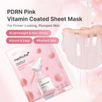 medicube Salmon DNA PDRN Pink Vitamin Coated Sheet Mask 10EA | Sheet Mask for Hydration, Firming, and Balanced Skin - Luxurious At-Home Care, Korean Skin Care, 0.77oz, 10ea