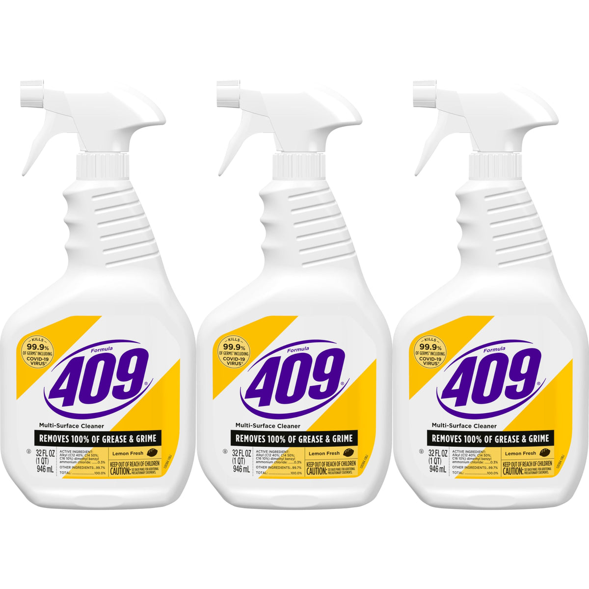 Formula 409 Multi-Surface Cleaner, Lemon Fresh, 32 fl. oz., 3 Pack