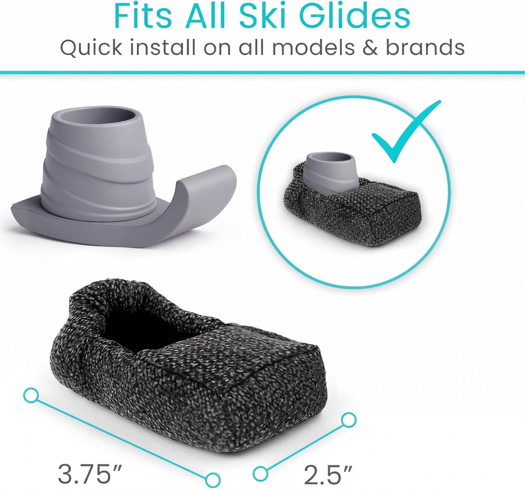 Vive Walker Ski Glide Covers (4 Pack)- Folding Walker Accessories, Upgraded