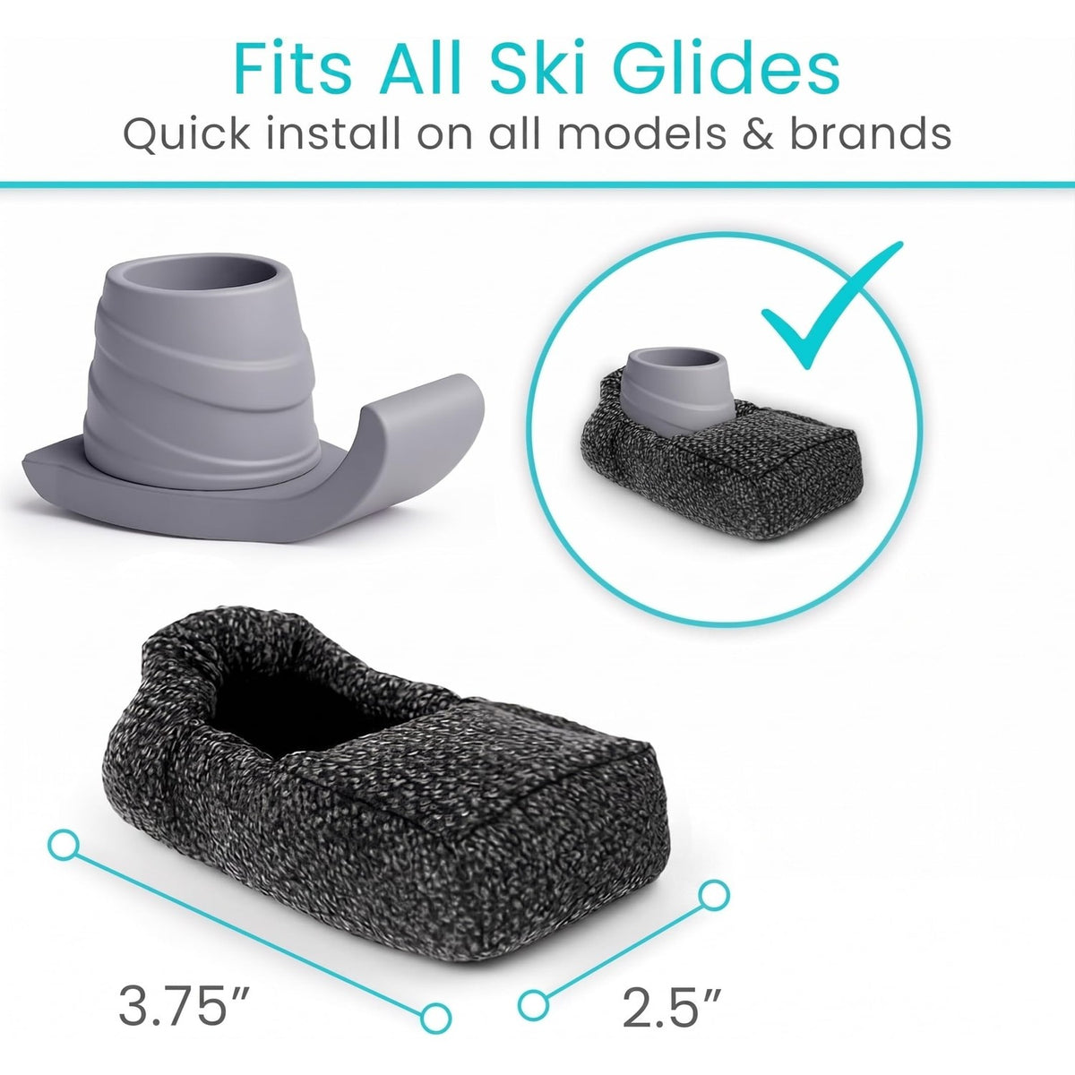 Vive Walker Ski Glide Covers (4 Pack)- Folding Walker Accessories, Upgraded