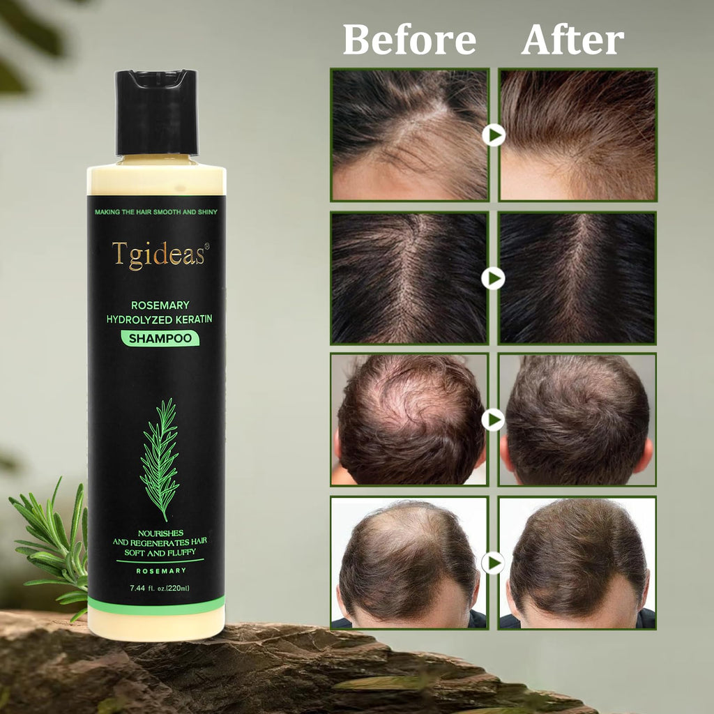 Rosemary Biotin Volumizing Shampoo for Thinning Hair, 7.4 Fl Oz | Keratin Strengthening, Helps Boost Volume, Reduce Breakage, Nourishes Scalp, Color-Treated Hair Safe Vegan, Gentle Daily Care