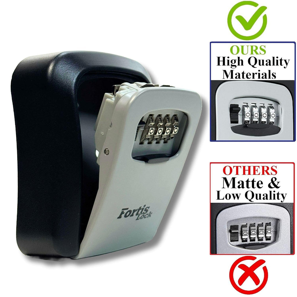 Box for Keys with Code, Wall Mount Combination Key Lock Box, 4-Digit Resettable, Weather-Resistant Outdoor Metal Lockbox, Large Capacity Key Safe