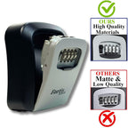 Box for Keys with Code, Wall Mount Combination Key Lock Box, 4-Digit Resettable, Weather-Resistant Outdoor Metal Lockbox, Large Capacity Key Safe