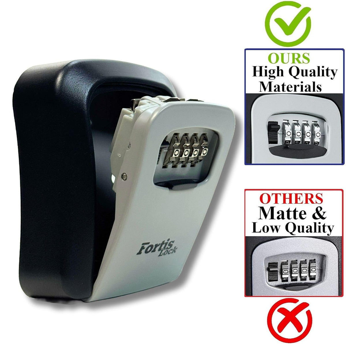 Box for Keys with Code, Wall Mount Combination Key Lock Box, 4-Digit Resettable, Weather-Resistant Outdoor Metal Lockbox, Large Capacity Key Safe