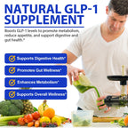 GLP-1 Supplement for Women & Men, 43-in-1 Natural Complex to Boost GLP-1 Levels, Support Appetite Control, Satiety, Metabolism & Digestive Health, Probiotic Nutritional Supplements - 60 Capsules