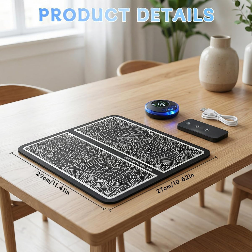 Foot Massager with Remote Control, Foot Stimulating Massage Mat Improves and Promotes Muscle Stimulator, 8 Modes 19 Levels, Foot Mat System for Pain Relief (KTR-4034)