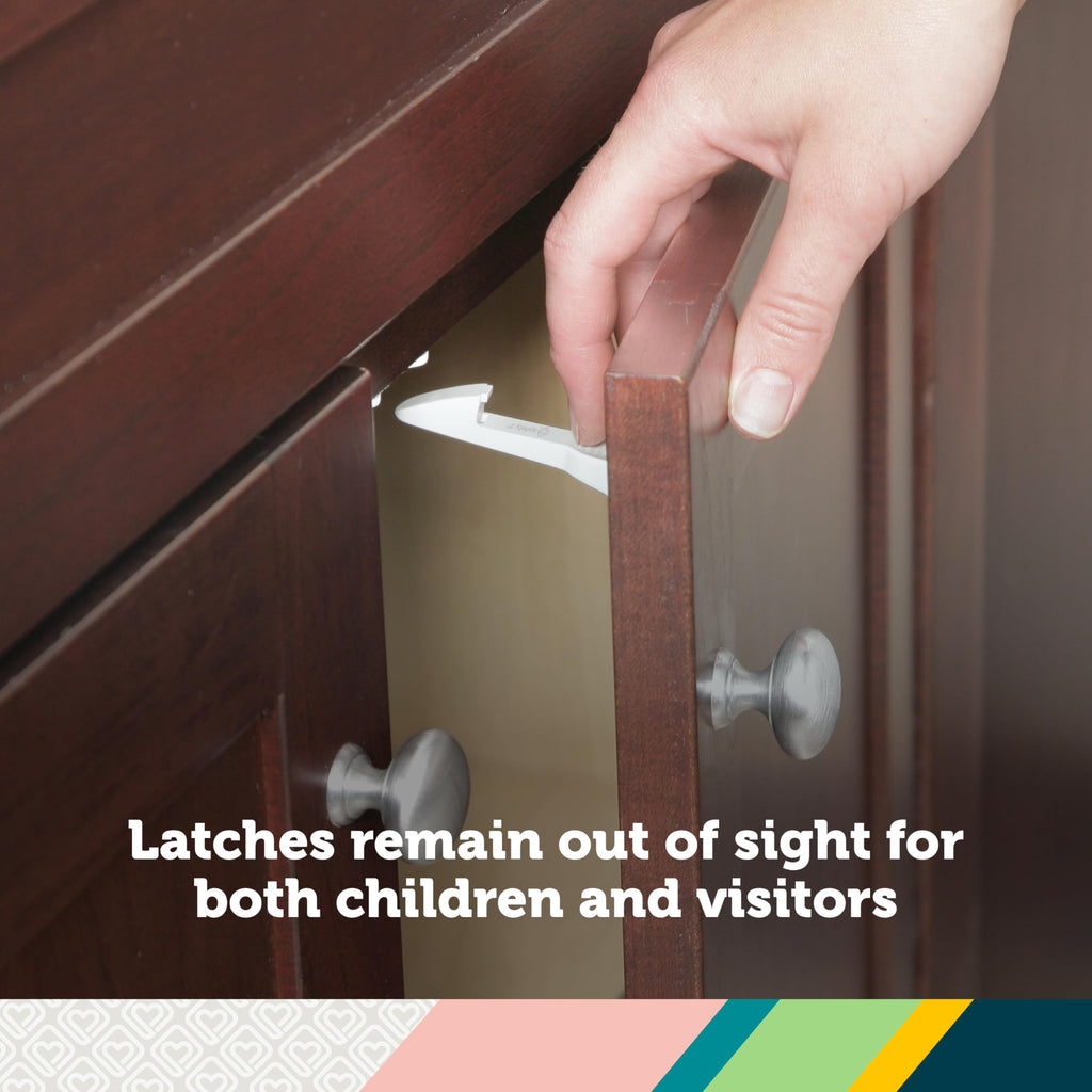 Safety 1st Spring-Loaded Cabinet & Drawer Latch, 10 Pack, White